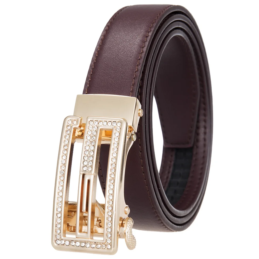 New Women Belt Genuine Leather Luxury Designer Adjustable Belt Buckle Fashion Fine Jeans Belt LY125-25128-1