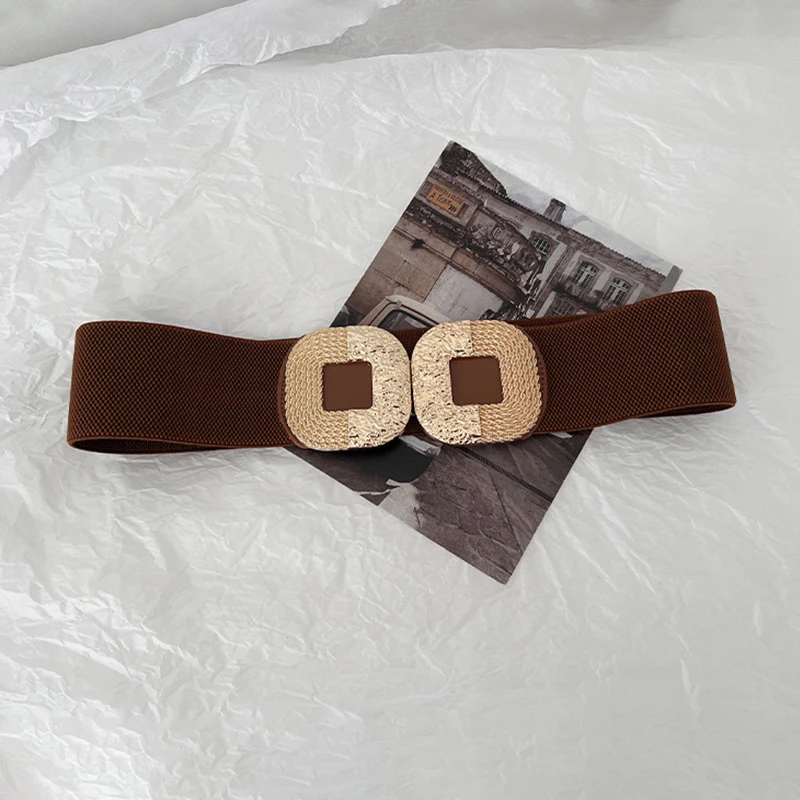 Fashion Women Wide Waistband For Coat Dress Decorative Girdles Strap Metal Buckle Belt Female Body Slimming Cummerbund Corset 벨트