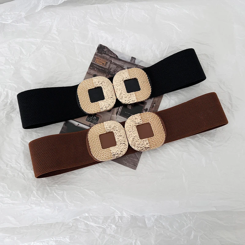 Fashion Women Wide Waistband For Coat Dress Decorative Girdles Strap Metal Buckle Belt Female Body Slimming Cummerbund Corset 벨트