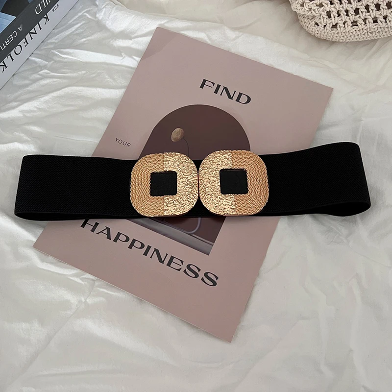Fashion Women Wide Waistband For Coat Dress Decorative Girdles Strap Metal Buckle Belt Female Body Slimming Cummerbund Corset 벨트