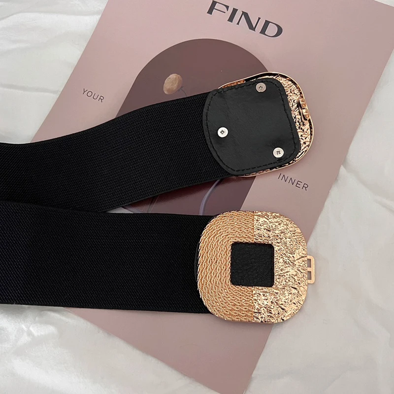 Fashion Women Wide Waistband For Coat Dress Decorative Girdles Strap Metal Buckle Belt Female Body Slimming Cummerbund Corset 벨트