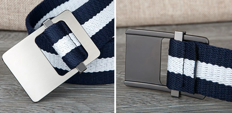 Canvas belt fashion stripe canvas Alloy buckle Men belt trend casual Men and Women sport cowboy pants belt 110-140cm