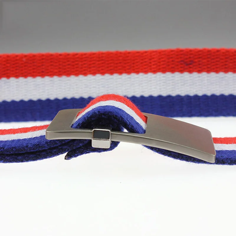 Canvas belt fashion stripe canvas Alloy buckle Men belt trend casual Men and Women sport cowboy pants belt 110-140cm