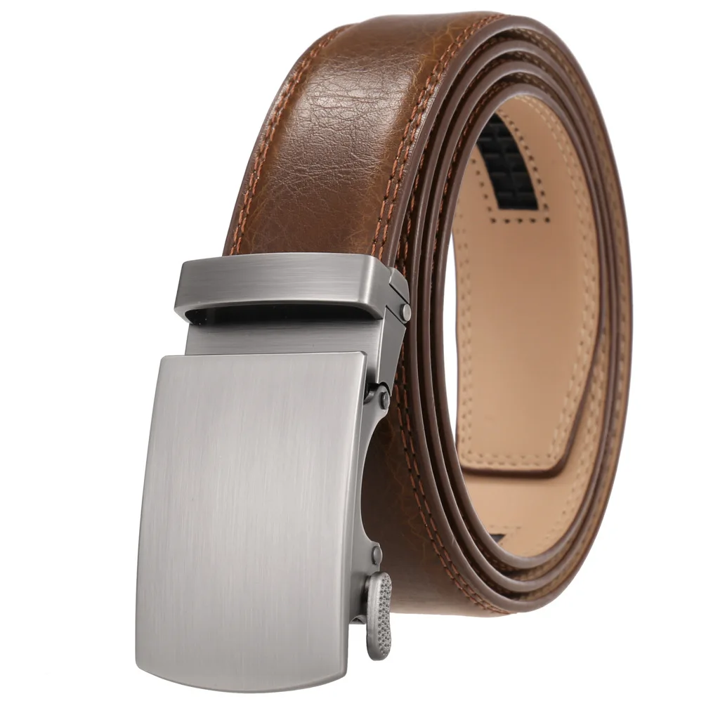 Men's Belt Genuine Leather Strap Male Waistband Automatic Buckle Business Belts for Men High Quality Girdle Belts For Jeans