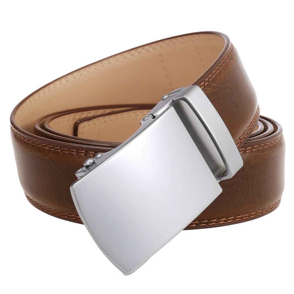 Men's Belt Genuine Leather Strap Male Waistband Automatic Buckle Business Belts for Men High Quality Girdle Belts For Jeans