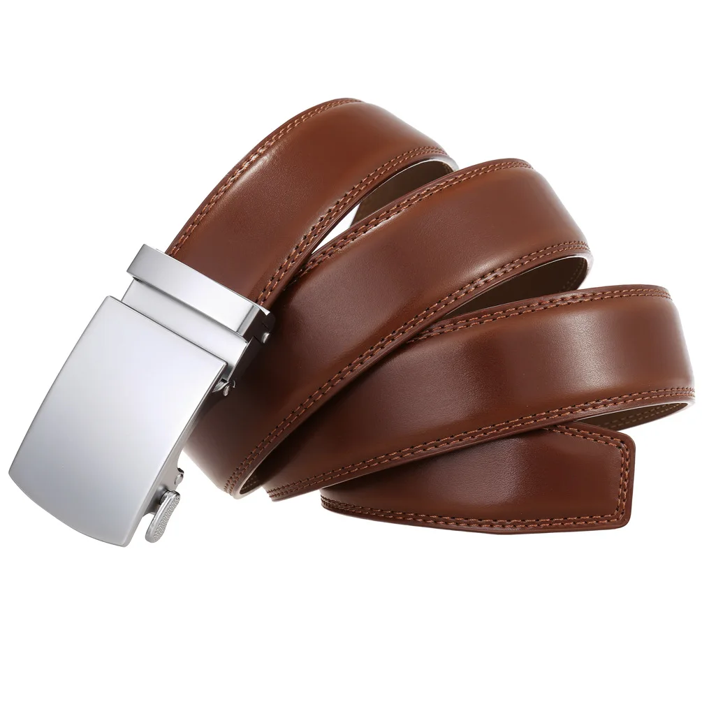 Men's Belt Genuine Leather Strap Male Waistband Automatic Buckle Business Belts for Men High Quality Girdle Belts For Jeans