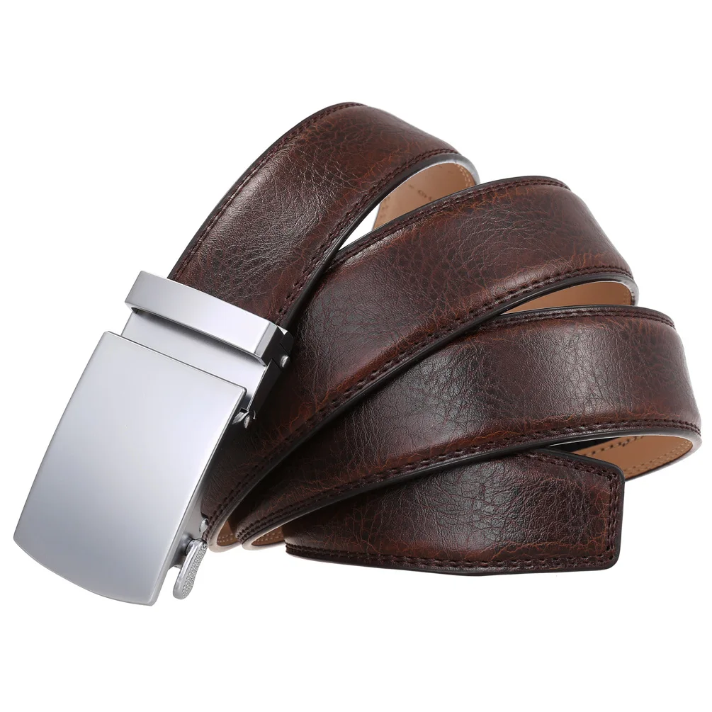 Men's Belt Genuine Leather Strap Male Waistband Automatic Buckle Business Belts for Men High Quality Girdle Belts For Jeans