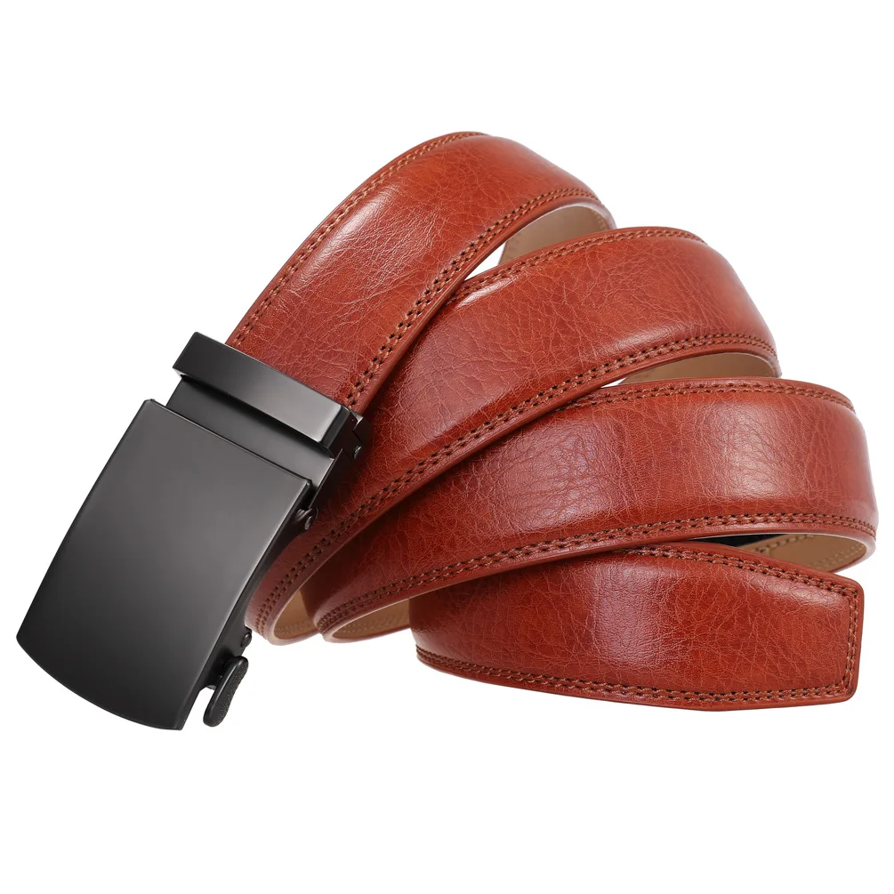 Men's Belt Genuine Leather Strap Male Waistband Automatic Buckle Business Belts for Men High Quality Girdle Belts For Jeans