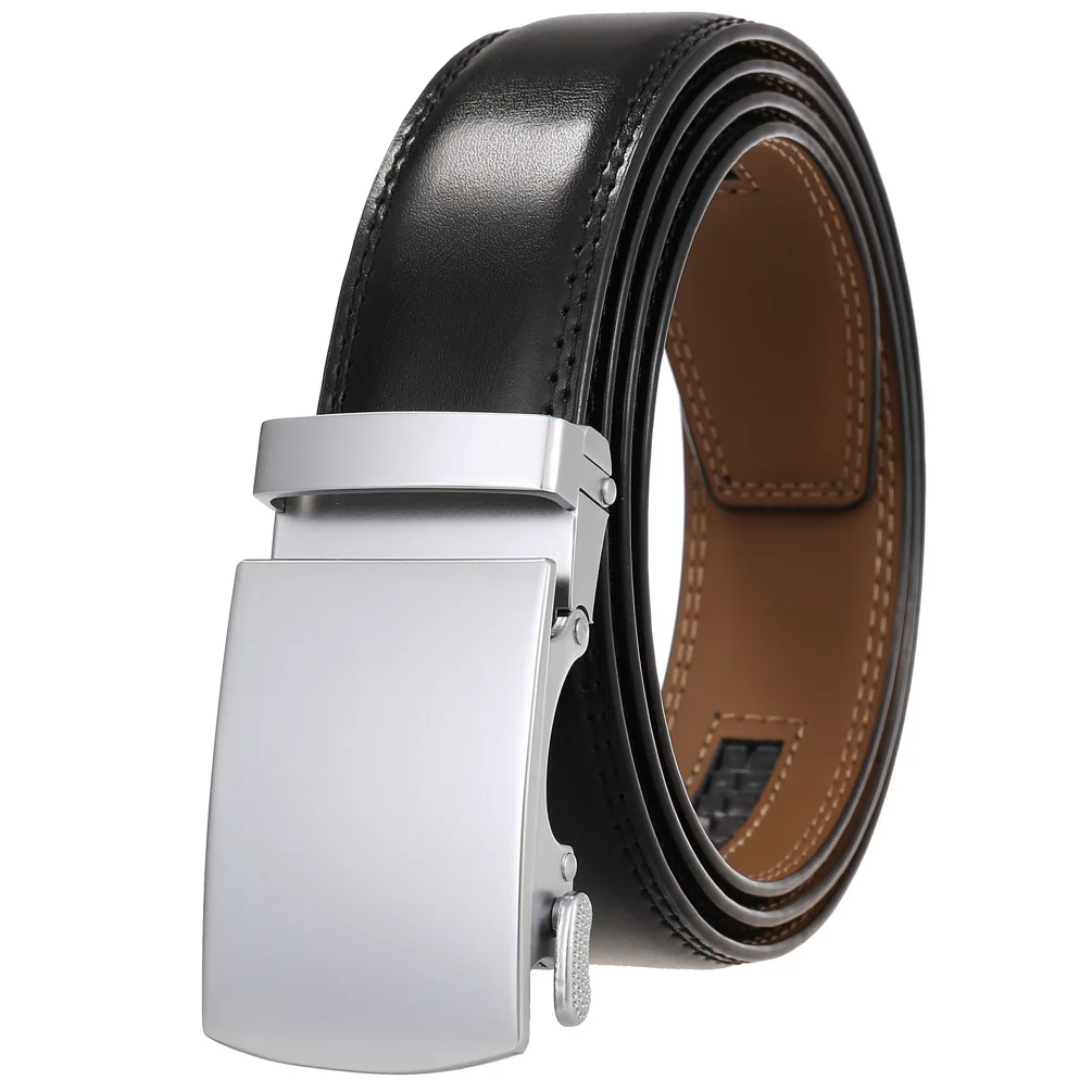 Men's Belt Genuine Leather Strap Male Waistband Automatic Buckle Business Belts for Men High Quality Girdle Belts For Jeans