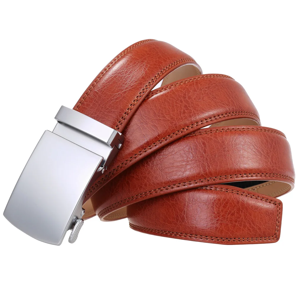 Men's Belt Genuine Leather Strap Male Waistband Automatic Buckle Business Belts for Men High Quality Girdle Belts For Jeans