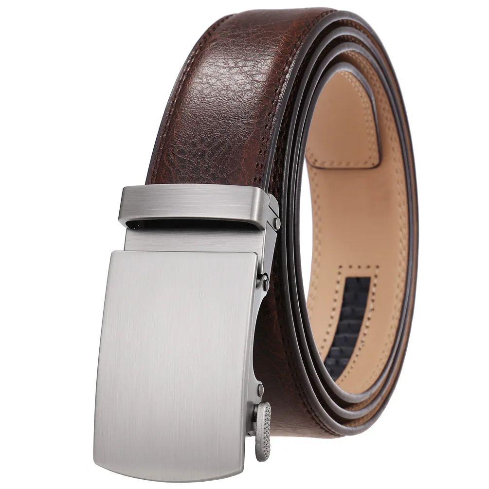 Men's Belt Genuine Leather Strap Male Waistband Automatic Buckle Business Belts for Men High Quality Girdle Belts For Jeans