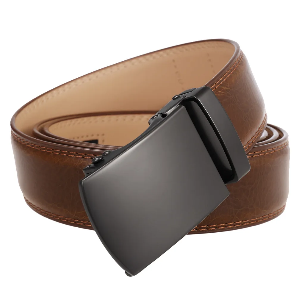 Men's Belt Genuine Leather Strap Male Waistband Automatic Buckle Business Belts for Men High Quality Girdle Belts For Jeans