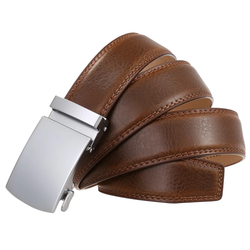 Men's Belt Genuine Leather Strap Male Waistband Automatic Buckle Business Belts for Men High Quality Girdle Belts For Jeans