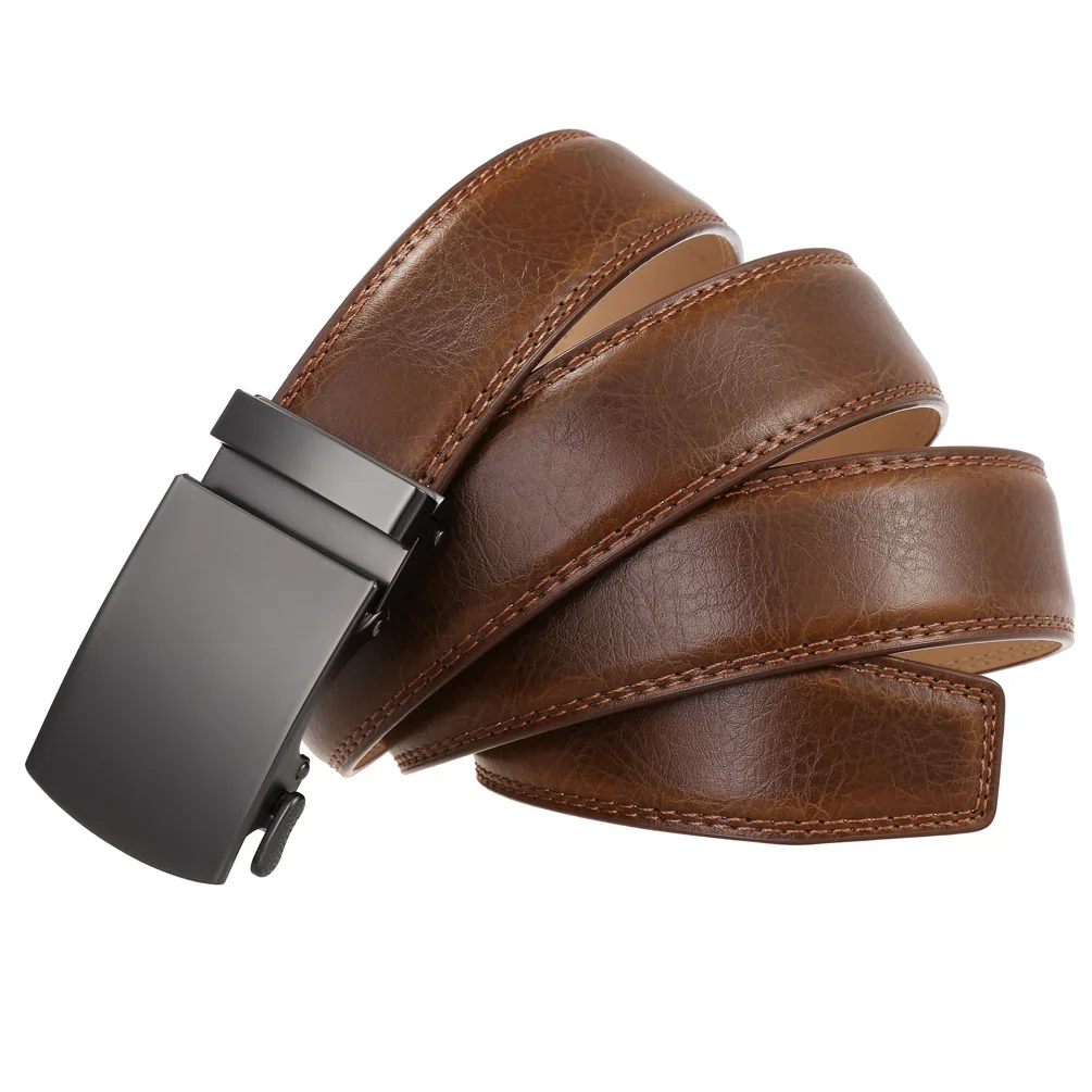 Men's Belt Genuine Leather Strap Male Waistband Automatic Buckle Business Belts for Men High Quality Girdle Belts For Jeans