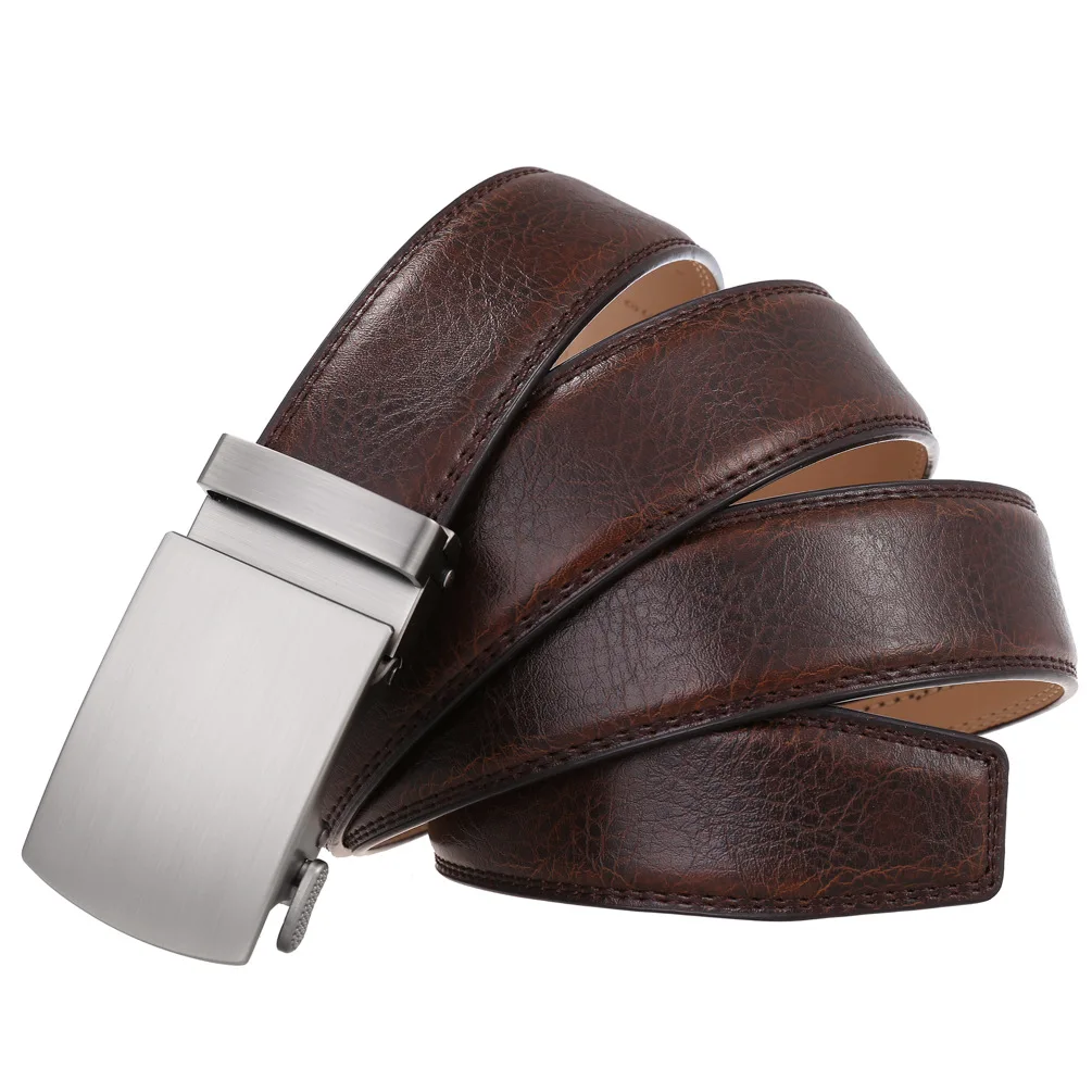 Men's Belt Genuine Leather Strap Male Waistband Automatic Buckle Business Belts for Men High Quality Girdle Belts For Jeans