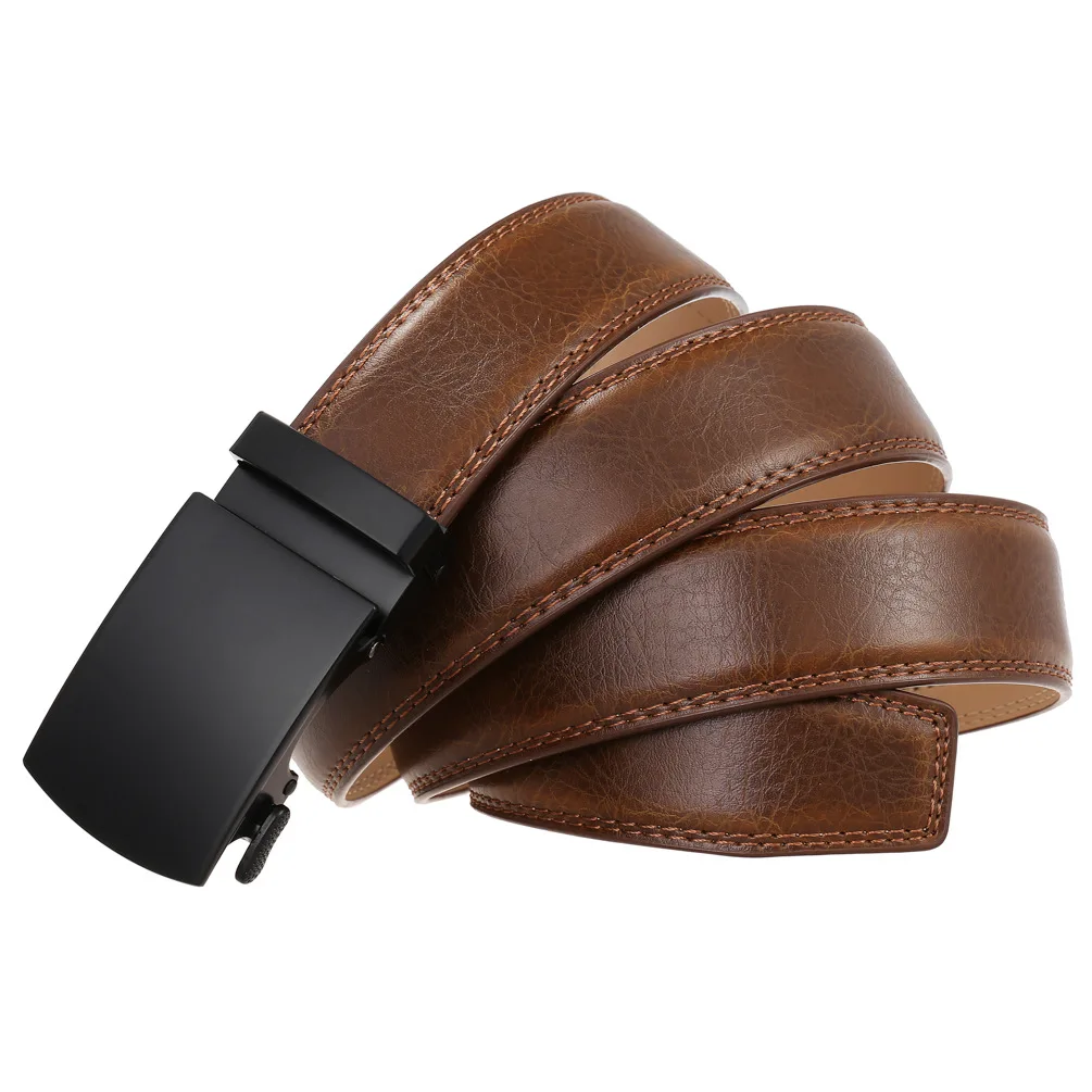Men's Belt Genuine Leather Strap Male Waistband Automatic Buckle Business Belts for Men High Quality Girdle Belts For Jeans