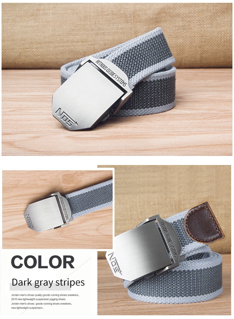 Tactical Dragon Brand Men's Belt Smooth Buckle Canvas Belt Casual Work Pants Belt Version Trendy Male Student Youth Outdoors