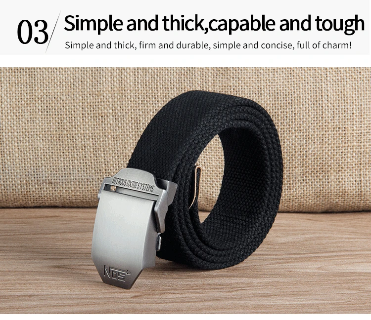 Tactical Dragon Brand Men's Belt Smooth Buckle Canvas Belt Casual Work Pants Belt Version Trendy Male Student Youth Outdoors
