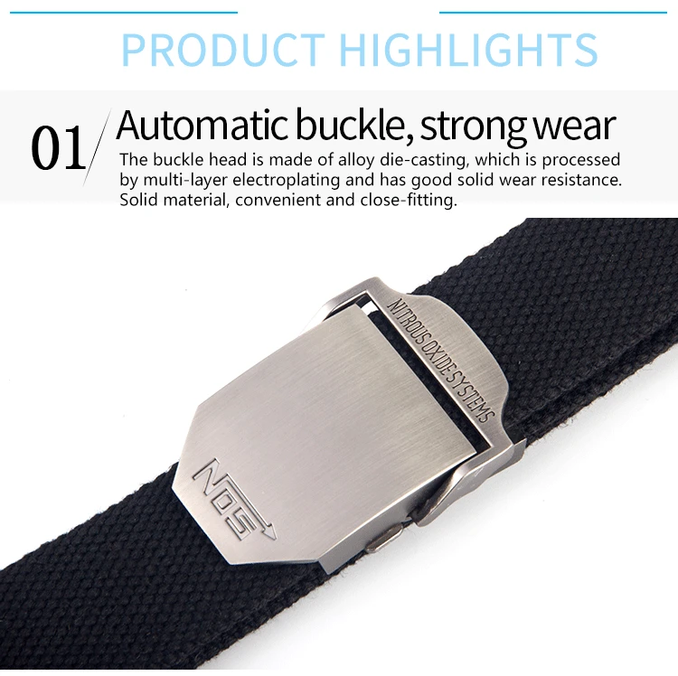 Tactical Dragon Brand Men's Belt Smooth Buckle Canvas Belt Casual Work Pants Belt Version Trendy Male Student Youth Outdoors