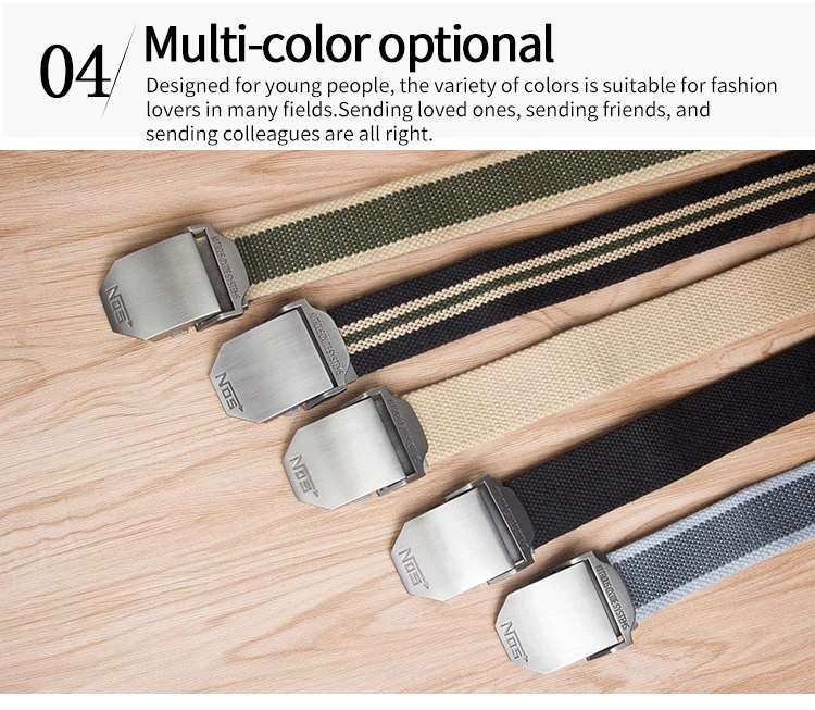 Tactical Dragon Brand Men's Belt Smooth Buckle Canvas Belt Casual Work Pants Belt Version Trendy Male Student Youth Outdoors