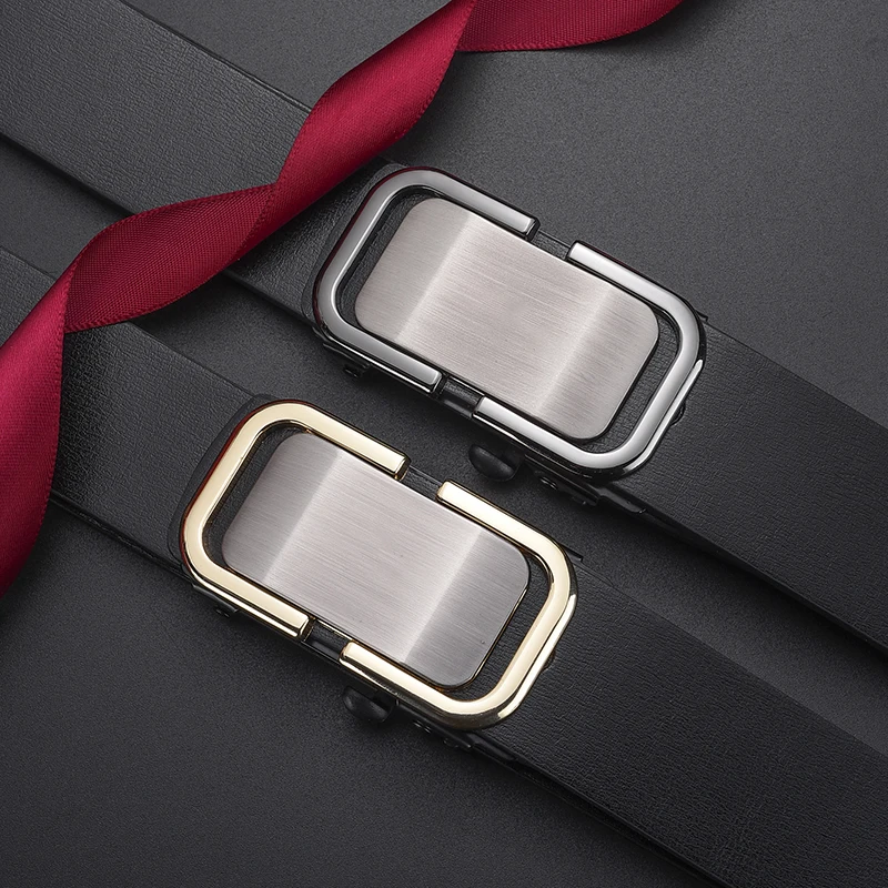 Personalized Men's Business Alloy Automatic Buckle Belt With Casual Pants And Shorts Accessories Fashionable Men's Birthday Gift