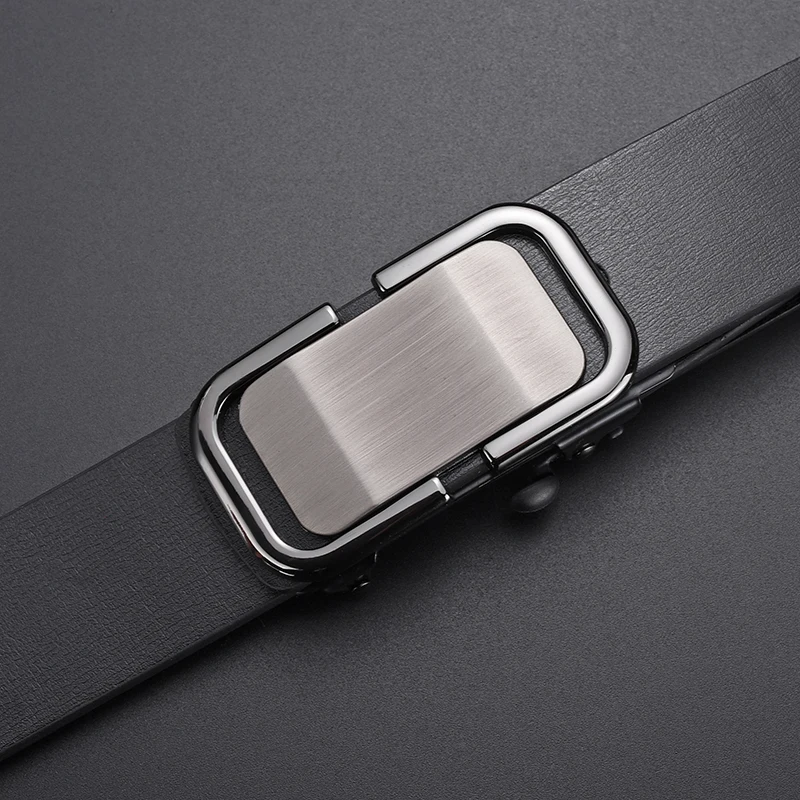 Personalized Men's Business Alloy Automatic Buckle Belt With Casual Pants And Shorts Accessories Fashionable Men's Birthday Gift