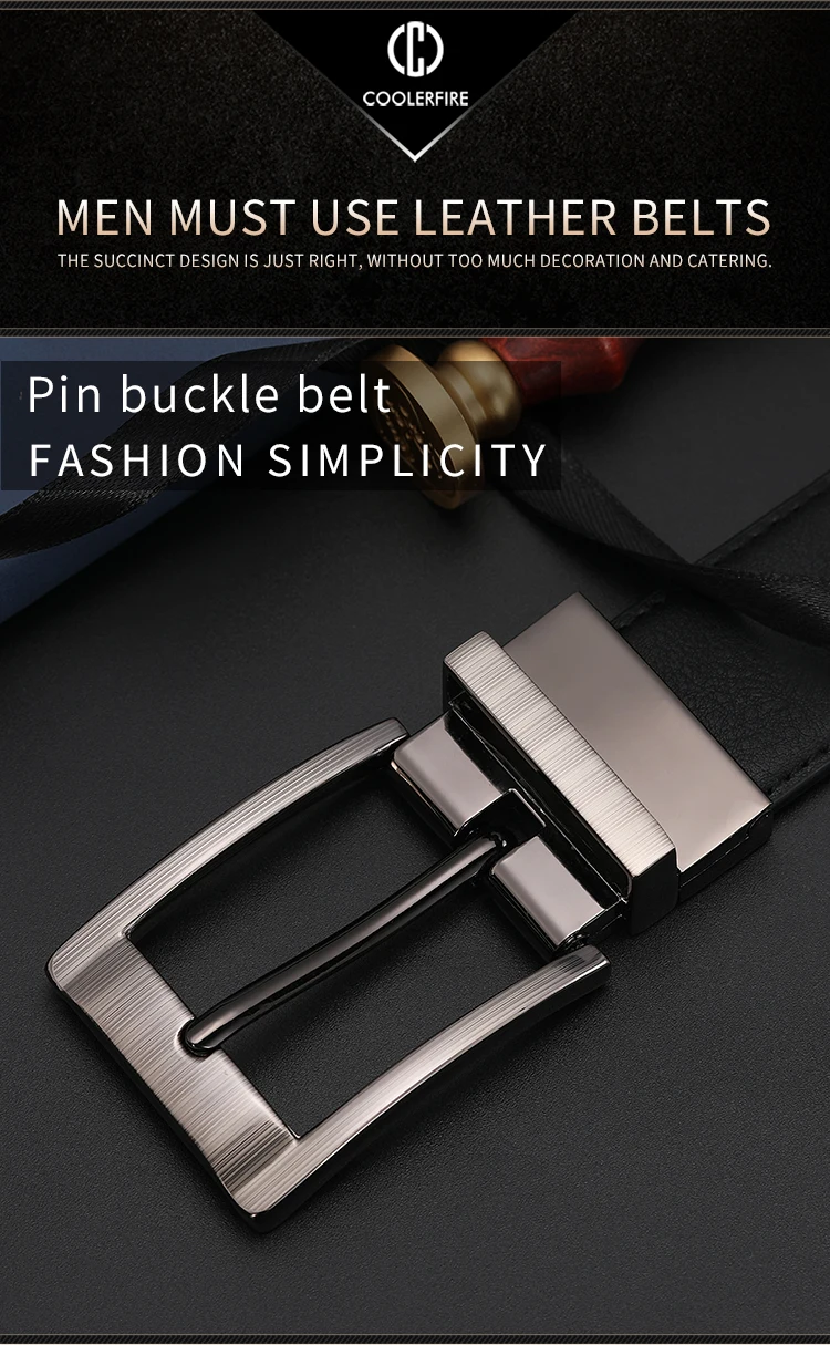 Men Belts Reversible Buckle Leather Brand Luxury Business Fashion Belts for Men Two Sides Color Black Brown StrapHQ117