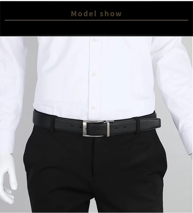 Men Belts Reversible Buckle Leather Brand Luxury Business Fashion Belts for Men Two Sides Color Black Brown StrapHQ117