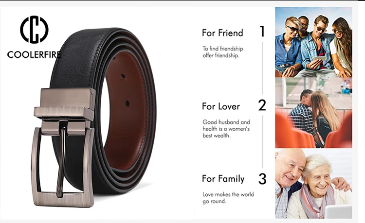 Men Belts Reversible Buckle Leather Brand Luxury Business Fashion Belts for Men Two Sides Color Black Brown StrapHQ117