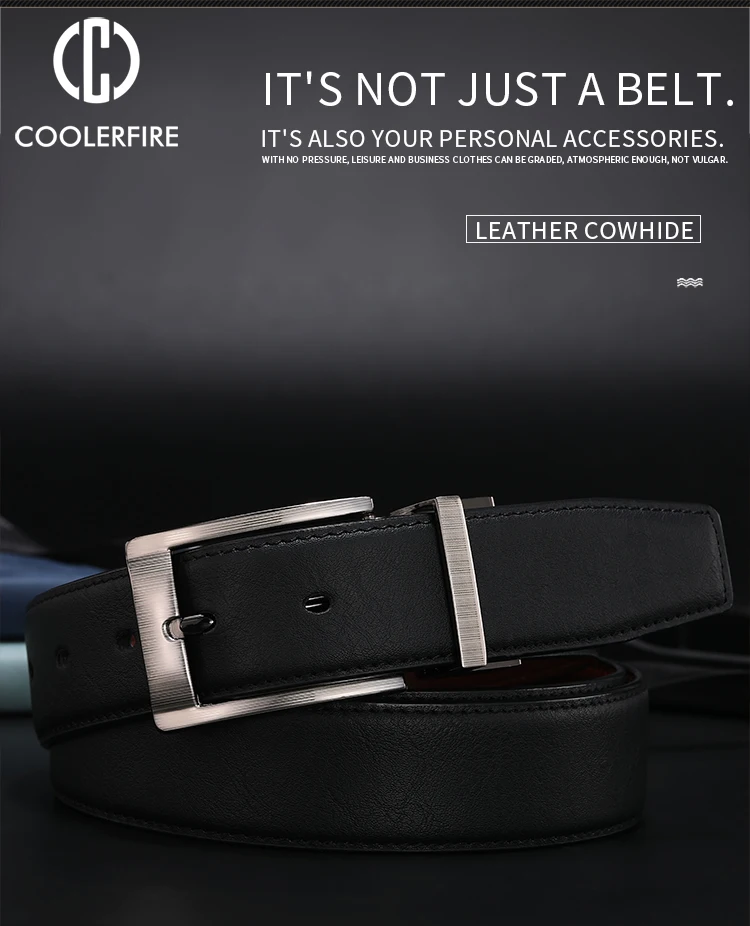 Men Belts Reversible Buckle Leather Brand Luxury Business Fashion Belts for Men Two Sides Color Black Brown StrapHQ117