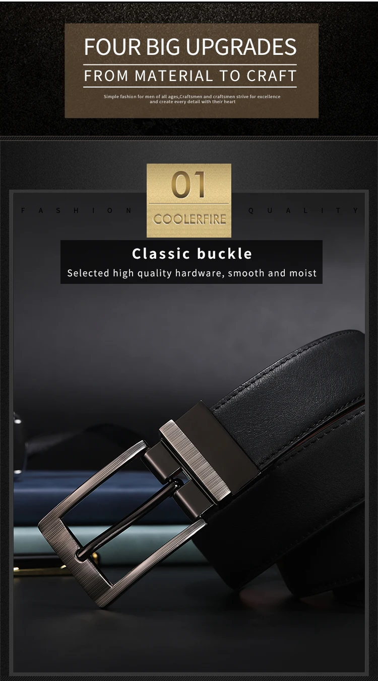 Men Belts Reversible Buckle Leather Brand Luxury Business Fashion Belts for Men Two Sides Color Black Brown StrapHQ117