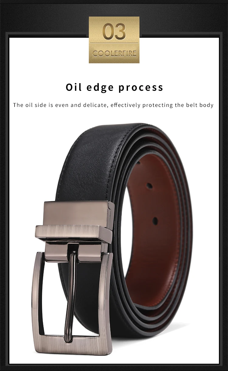 Men Belts Reversible Buckle Leather Brand Luxury Business Fashion Belts for Men Two Sides Color Black Brown StrapHQ117