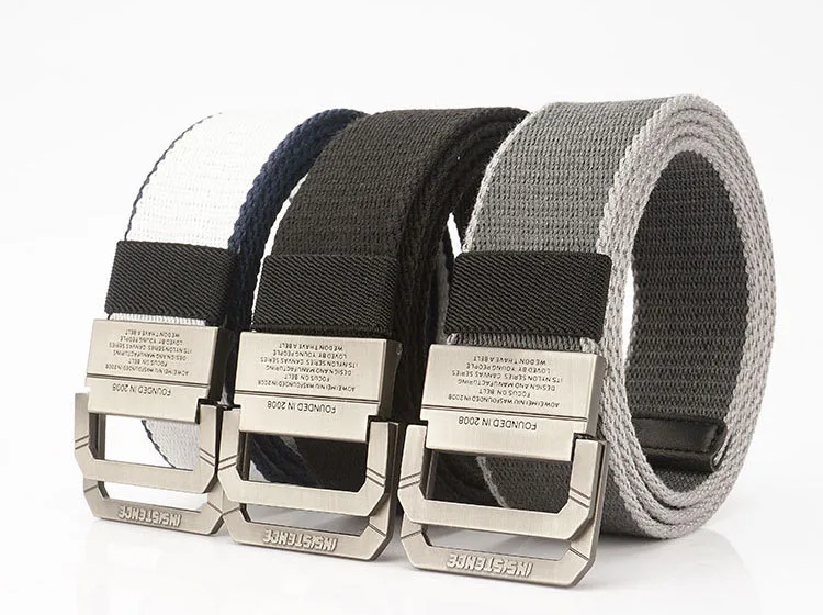 High Quality Canvas Belt Men Women Alloy Buckle Fashion Casual Belt Streetwear Knitting Belt AE201