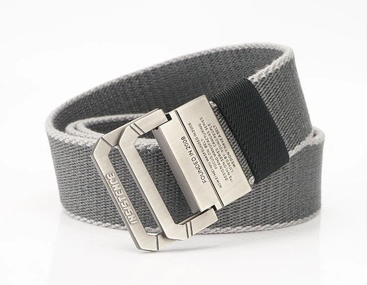 High Quality Canvas Belt Men Women Alloy Buckle Fashion Casual Belt Streetwear Knitting Belt AE201