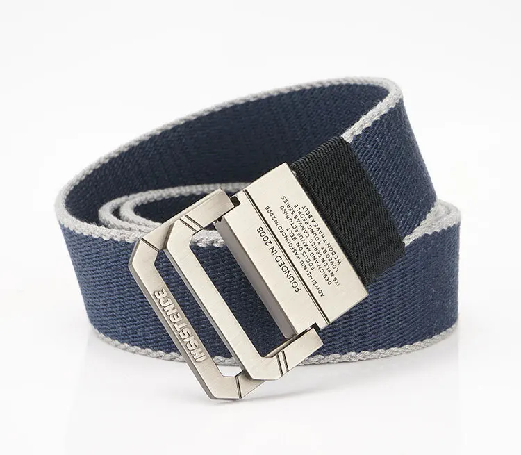 High Quality Canvas Belt Men Women Alloy Buckle Fashion Casual Belt Streetwear Knitting Belt AE201