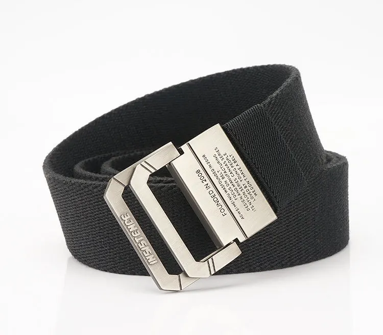 High Quality Canvas Belt Men Women Alloy Buckle Fashion Casual Belt Streetwear Knitting Belt AE201