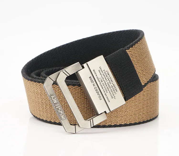 High Quality Canvas Belt Men Women Alloy Buckle Fashion Casual Belt Streetwear Knitting Belt AE201