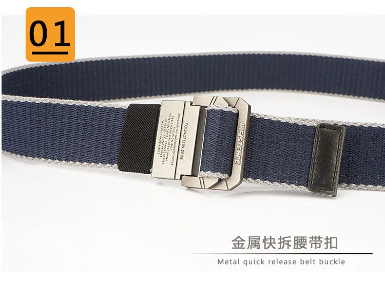 High Quality Canvas Belt Men Women Alloy Buckle Fashion Casual Belt Streetwear Knitting Belt AE201