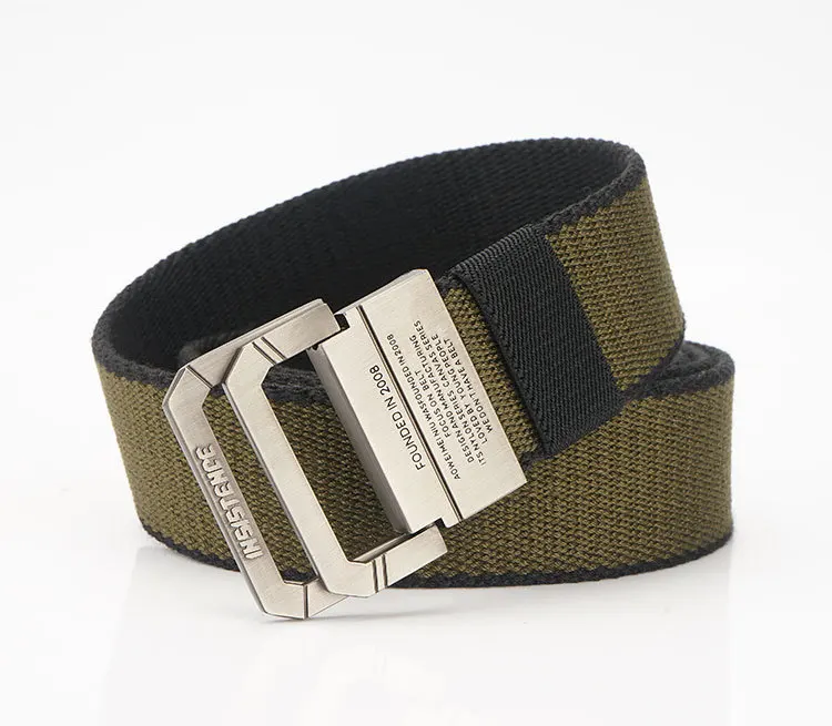 High Quality Canvas Belt Men Women Alloy Buckle Fashion Casual Belt Streetwear Knitting Belt AE201