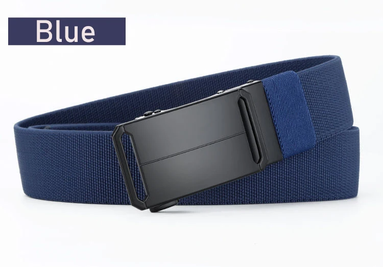 Metal Buckle Tactical Belt Men's Canvas Stretch Military Belt Casual Golf Outdoor Training Hunting Pants Automatic Waist Belt