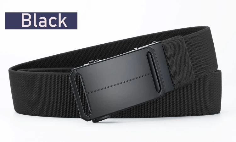 Metal Buckle Tactical Belt Men's Canvas Stretch Military Belt Casual Golf Outdoor Training Hunting Pants Automatic Waist Belt
