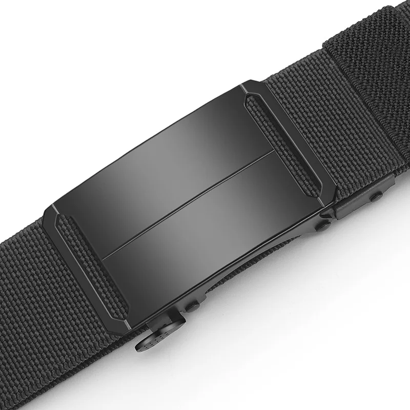 Metal Buckle Tactical Belt Men's Canvas Stretch Military Belt Casual Golf Outdoor Training Hunting Pants Automatic Waist Belt