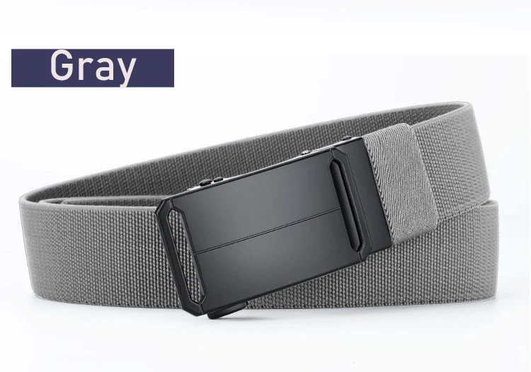 Metal Buckle Tactical Belt Men's Canvas Stretch Military Belt Casual Golf Outdoor Training Hunting Pants Automatic Waist Belt