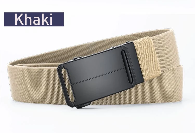 Metal Buckle Tactical Belt Men's Canvas Stretch Military Belt Casual Golf Outdoor Training Hunting Pants Automatic Waist Belt