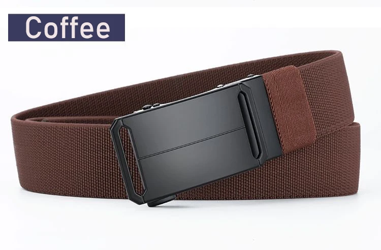 Metal Buckle Tactical Belt Men's Canvas Stretch Military Belt Casual Golf Outdoor Training Hunting Pants Automatic Waist Belt