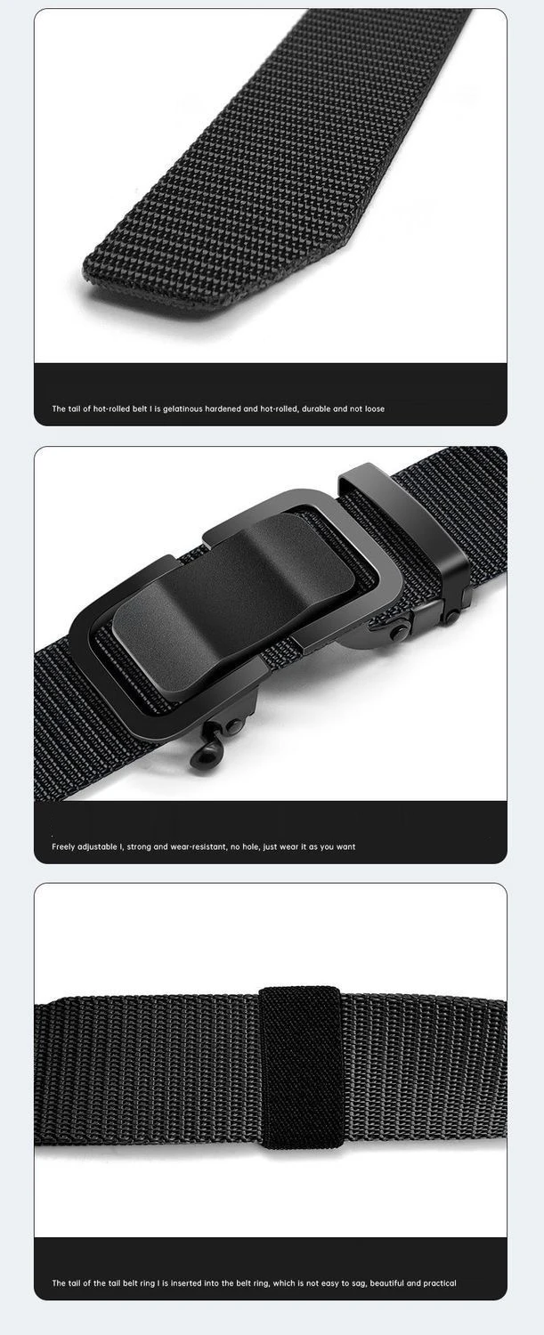 New Metal Buckle Tactical Belt Men's Nylon Braided Military Belt Canvas Casual Golf Outdoor Training Workwear Pants Waist Belt