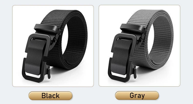 New Metal Buckle Tactical Belt Men's Nylon Braided Military Belt Canvas Casual Golf Outdoor Training Workwear Pants Waist Belt
