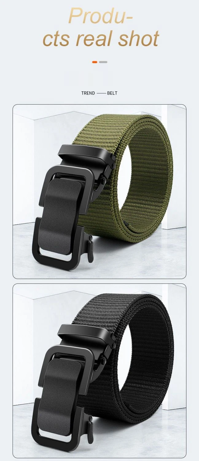 New Metal Buckle Tactical Belt Men's Nylon Braided Military Belt Canvas Casual Golf Outdoor Training Workwear Pants Waist Belt