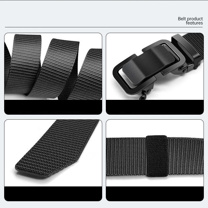 New Metal Buckle Tactical Belt Men's Nylon Braided Military Belt Canvas Casual Golf Outdoor Training Workwear Pants Waist Belt