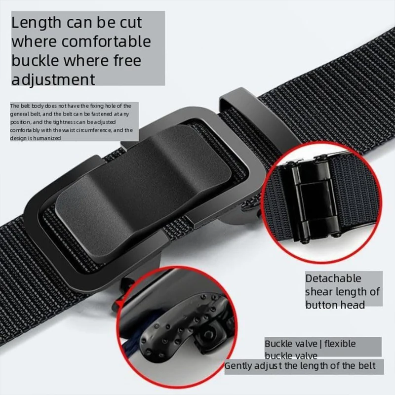 New Metal Buckle Tactical Belt Men's Nylon Braided Military Belt Canvas Casual Golf Outdoor Training Workwear Pants Waist Belt